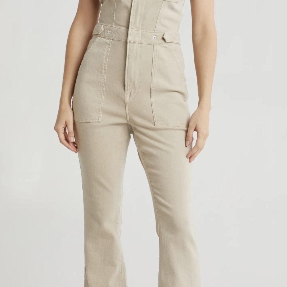 Good American Beige Utility Jumpsuit